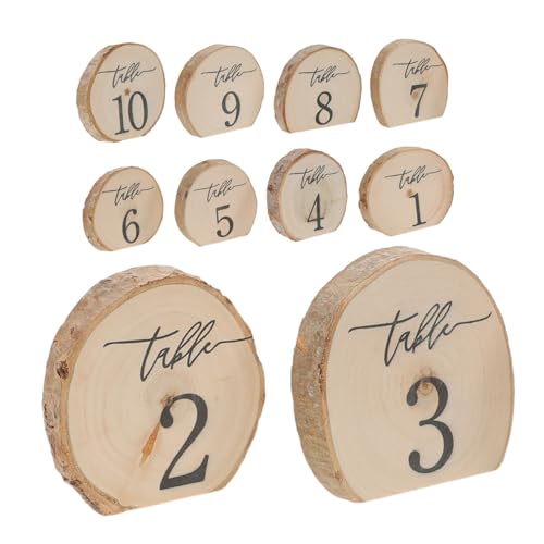 Numéros de table mariage en bois naturel Uonlytech pour centre de table rustique x10