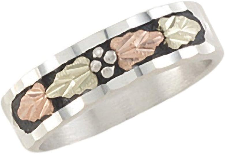Black Hills Gold Womens Antiqued Band in Sterling Silver