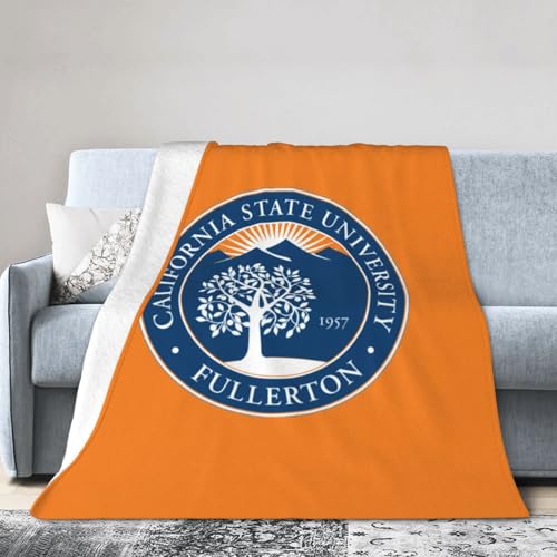 Cal State Fullerton Titans Fleece Blanket Very Soft Microfiber Flannel Blanket for Couch Warm and Cozy