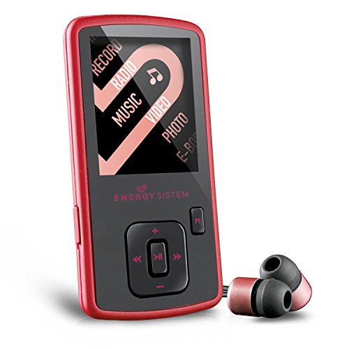Energy Sistem Slim 3 - Reproductor MP4 de 8 GB (radio FM, micro SD, auriculares intrauditivos Hi-Fi) color rojo