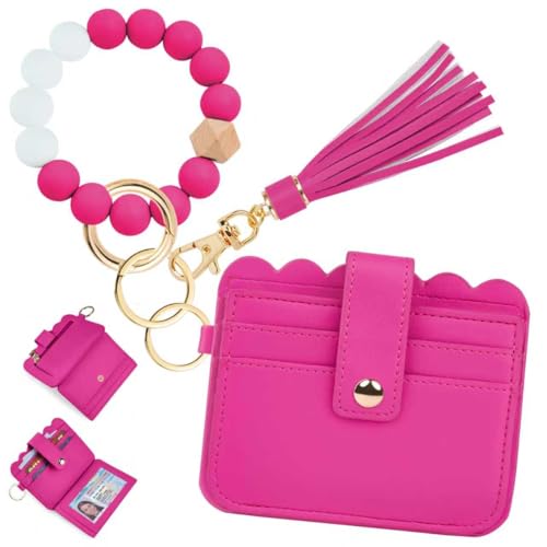 Image of Wristlet Wallet for Women with Keychain - RFID Card Holder Small Wallet Wristlet with Key Ring