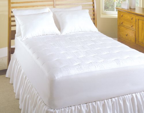 SoftHeat | Smart Heated Electric Mattress Pad with Safe & Warm Low Voltage Technology, Dobby Stripe, King, White