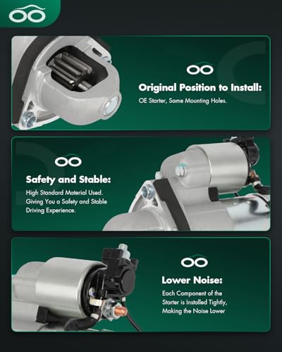 Image of SCITOO Starter Motor fit for INFINITI for EX35 3.5L 2008-2011,for INFINITI for FX35 3.5L 2009-2010,for INFINITI for G35 3.5L 2007-2008 Replacement Starter 19067