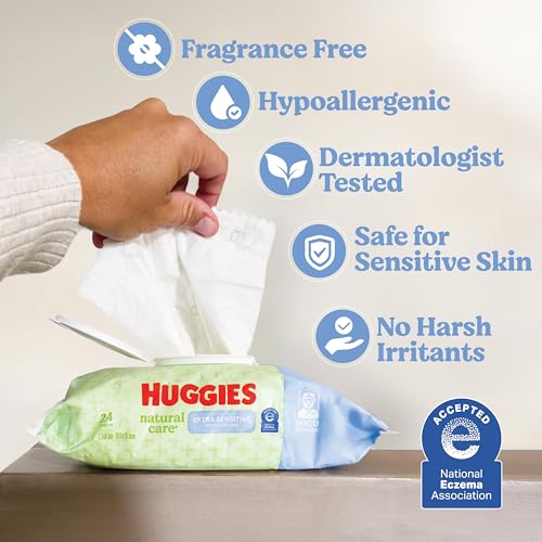 image for Huggies Natural Care Extra Sensitive NICU Nurse Developed Baby Wipes, 