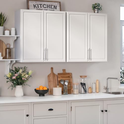 NEWOWNDS 30’’W Kitchen Cabinets Wall Mounted, Wall Cabinet Storage with Adjustable Shelves, Laundry Room Cabinets, Bathroom Wall Cabinet, Floating Storage Cabinet for Laundry, Bathroom, Garage