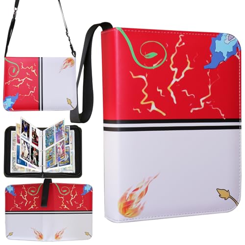 Deluxe 4-Pocket Trading Card Binder with Strap