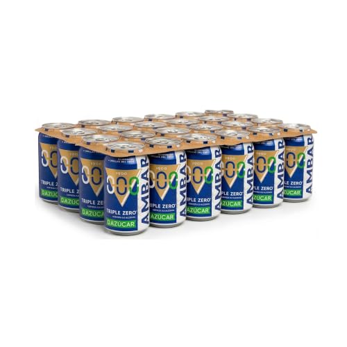 Ambar Triple Zero - Pack 24 latas x 33 cl - 0.0% Volumen de Alcohol - 0 azúcar (El embalaje puede variar)