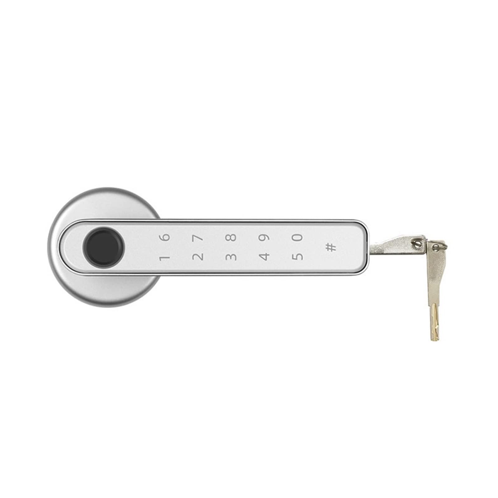 Serratura Smart, Tuya APP Remote Control Smart Fingerprint Password Lock Biometria elettrica Numero di codice Serratura a scrocco singolo con chiave ,Smart Lock Facile da Installare(Silver Tuya gatewa