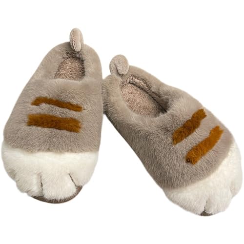 Cat Paws Slippers, Women Men Cozy Plush Cat Feet Slippers Winter House Cute Cat Foot Fluffy Footwear