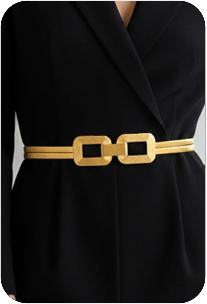 COSYDAYS Gold Dress Belt Strech Metal Belts Fashion Mardi Gras Waist Accessories for Women