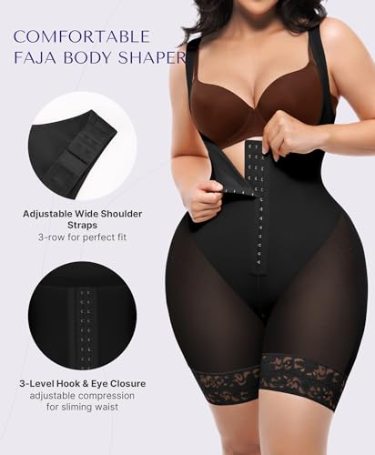 SHAPELLX Fajas Colombianas Shapewear for Women Tummy Control Post Partum Faja Body Shaper Butt Lifting with Zipper Crotch3