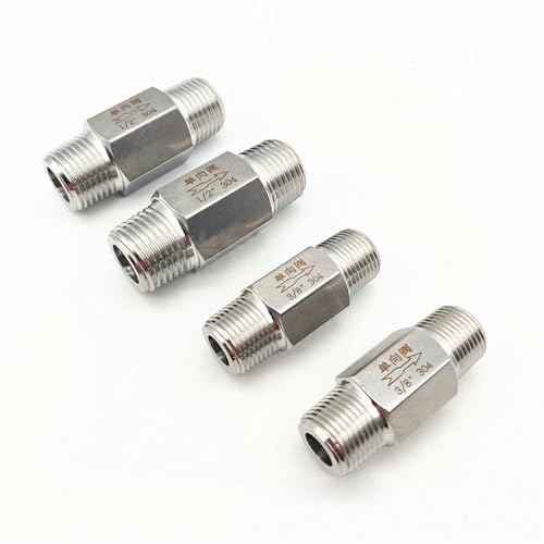 Válvula de retención 1/2 acero inoxidable 304 con doble rosca macho hexagonal directa 2
