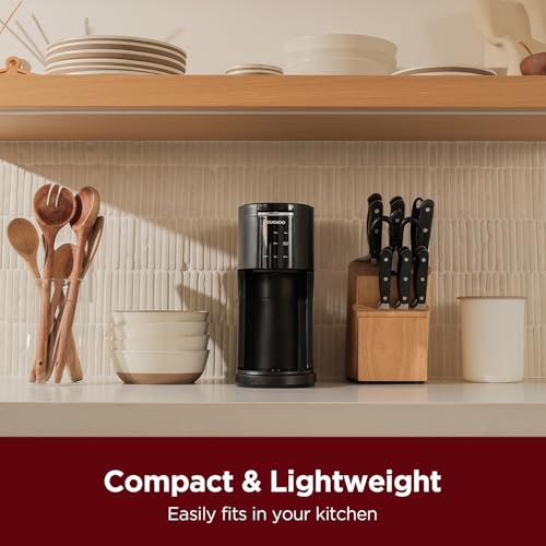 CUCKOO Single Serve Coffee Maker for K-Cup Ground Beans & Loose-Leaf Tea, Versatile 3-in-1 Pod Coffee Maker, Small Single Cup Machine with 5 Sizes and Auto-Clean Mode (CCM-AK011B)