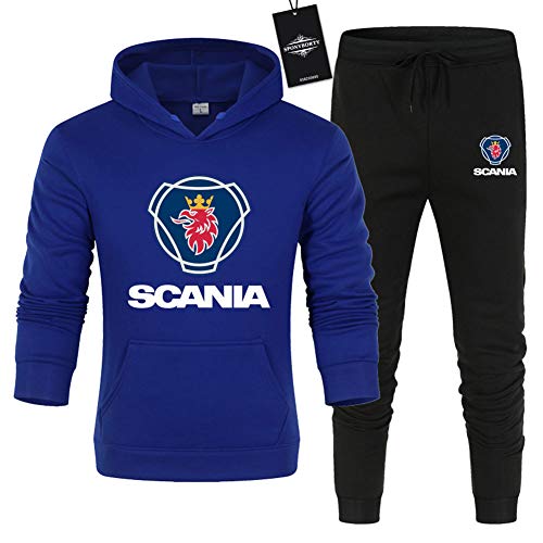 SSTYROE Hombre y Mujer Chndal Para Sc.A-Nia.s Color Slido Suter de Dos Piezas con Capucha Pantalones Ropa Deportiva Saco/Bule/XL