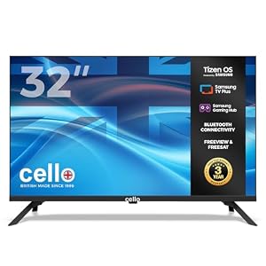 Cello C3225TZ Frameless 32 Inch HD Ready Smart TV Powered by Tizen Operating System Cloud Gaming Without Console - Bluetooth, HDMI, USB & Wi-Fi Connectivity Made in UK, Model Year 2025