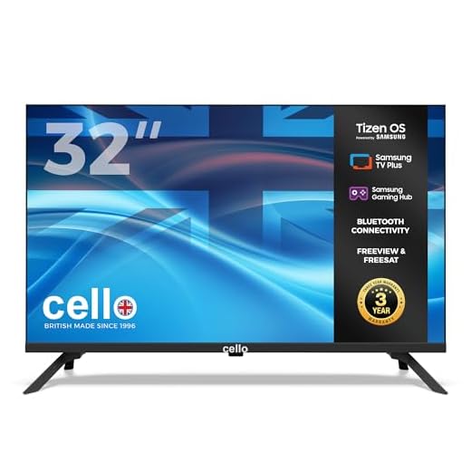 Cello C3225TZ Frameless 32 inch HD Ready Smart TV Powered by Samsung Tizen Operating System Cloud Gaming without Console - Bluetooth, HDMI, USB & Wi-Fi Connectivity - 2025 Model Made in UK