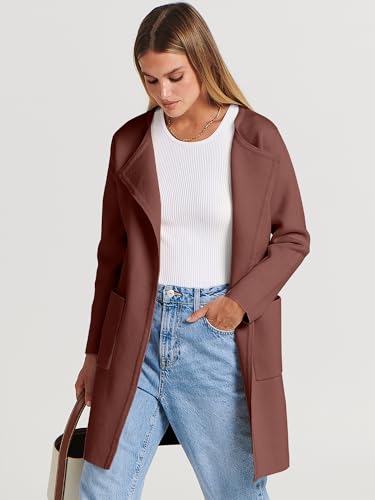 Image of ANRABESS Womens Cardigan Sweater Open Front Knit Long Coatigan Dressy Casual Jacket Coat 2026 Fall Outfits Classy Clothes