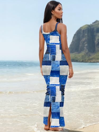 Image of Nimsruc Women Summer Long Dress Casual Slip Sexy Slim Sleeveless Bodycon Maxi Dresses for Women 2024