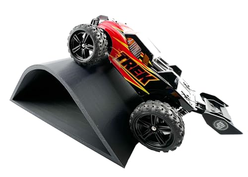 Jeff Did It! 1/24th Monster Truck Jump/Roll Over Ramp C - Works as Display Stand - Includes Anti Slip Rubber Feet - Catch Big Air! - FREE SHIPPING (Black)