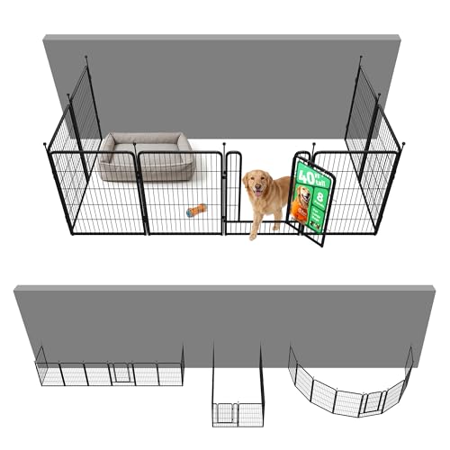 Image of FXW Rollick Dog Playpen with Fence-to-Wall Anchors, 40 inch H, 8 Panels