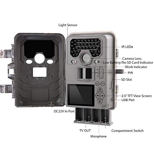 Wildkamera Fotofalle Jagdkamera Trail Wildlife Kamera Spielkameras HD Nachtsicht Jagd Kamera 12MP Digital Trail Kamera… – Bild 7