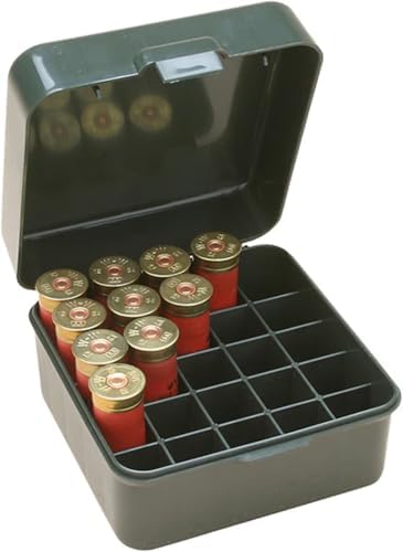 MTM S25D-11 Shotshell box, 25 Round, Flip Top, Mechanical hinge, USA Made, Forest Green