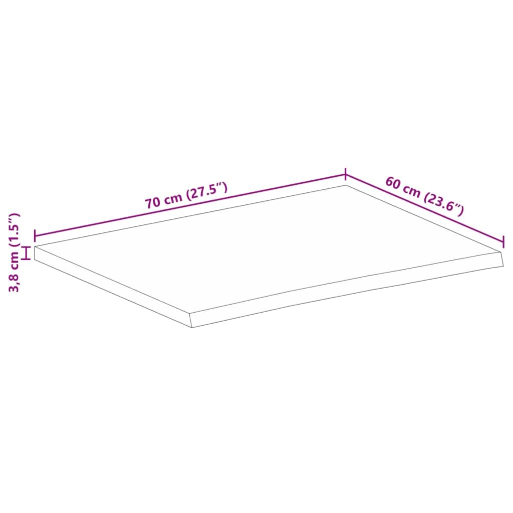 vidaXL Dessus de Table à Bord Vivant 70x60x3,8 cm Bois Massif manguier, Dessus de Table en Bois, Dessus de Table d'appoint, Dessus de Table à Bord Vif
