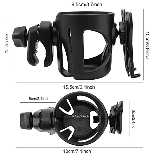 icyant Getränkehalter für Kinderwagen Buggy, 2 in 1 Getränkehalter Kinderwagen mit Telefonhalter Universal Kinderwagen Becherhalter Zubehör Getränke-Kaffeetassenhalter für Kinderwagen und Fahrrad