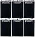 Trade Quest Small Memo Clipboard 6'' x 9'' Pen Holder Clip Plastic (Black) (Pen Included) (Pack of 6)