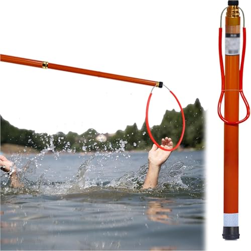 Genérico Pértiga telescópica acuática de Rescate: pértiga de Rescate de Emergencia Ligera para Parques acuáticos, Clubes de natación y Playas (Naranja, 10 m).