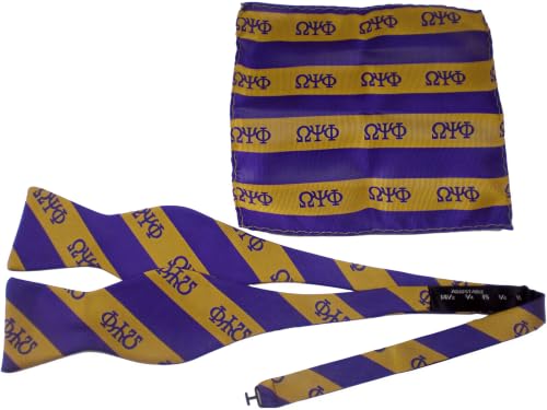 Set de Corbata de Moño y Pañuelo Hombre Morado/Dorado