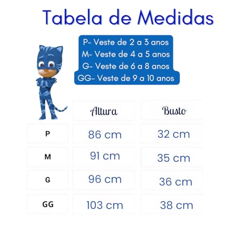 Fantasia Pj Heróis de Pijama Catboy Menino Gato Infantil Masks Tamanho M