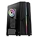 Aerocool Mecha ARGB Mid Tower PC-Gaming-Gehäuse mit gehärtetem Glasfenster, 12 cm ARGB Lüfter, 2 x USB 3.0, unterstützt ATX/Micro-ATX/Mini-ATX, Schwarz
