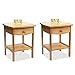 Home Square 2 Piece Wood End Table/Nightstand Set in Natural