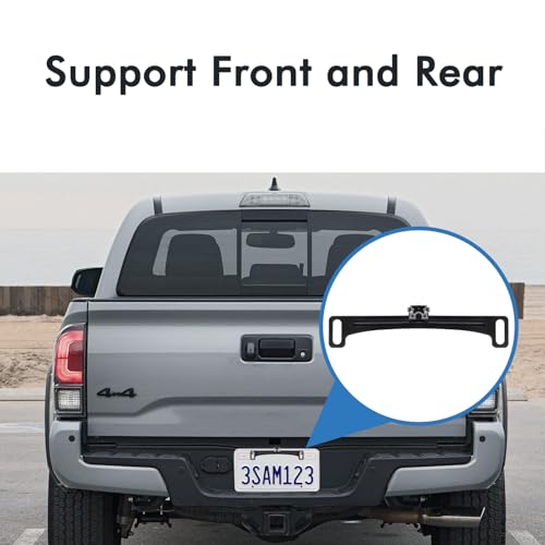 Image of Universal Bracket for HD Rear View Backup Camera with Metal Mount, Back Up Camera License Plate Frame Compatible with AHD 1080p, Black