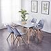 GOLDFAN Stół do jadalni z 4 krzesłami, stół kuchenny, stół do salonu, kuchni, biura, biały stół i 4 szare krzesła