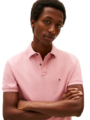 Image of Tommy Hilfiger Men's Short Sleeve Polo Shirts in Classic Fit with Stretch and Organic Pique Cotton
