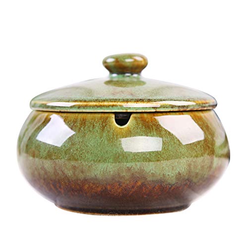 Amycute Ashtrays for Cigarettes,Ceramic Ashtray with Lid, Ashtray Tray for Indoor or Outdoor