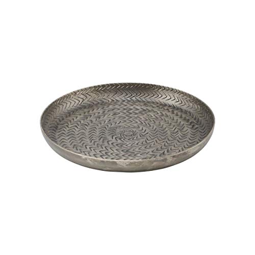 House Doctor 211230822 Plateau en rotin Finition noir mat Aluminium Cover