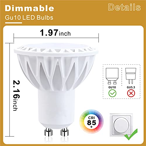 GOHDLAMP GU10 LED Bulbs 2 Pin Spot Light Bulb 4000K Daylight White, GU10 LED Bulb Replacement Recessed Track Lighting - Image 3