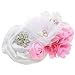 LDDCX Pink Baby Girls Flower Headband and Bow Big Headbands Fashion Hair Accessories for Newborns and Infants.(FD107) (Pink)