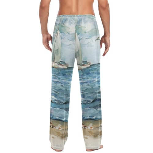 Oyihfvs Men's Pajama Pants, Cotton Pants, Elastic Waistband With Pockets (S-2XL)4