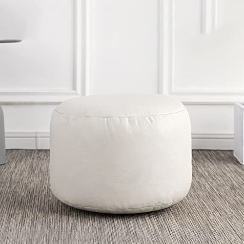 Taburete otomano redondo pequeño de piel