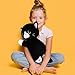 Achwishap Cat Plush,Soft Cat Stuffed Animals Plush Toys,Kawaii Plush Cat Pillow,Black Cat Body Pillow Kitten Stuffed Animal,Cute Plushies Gifts for Kids Adults Birthday(Black Cat,14”)