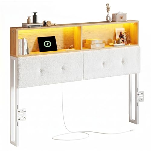 LIKIMIO Queen Size Headboard Only Wood and White Color