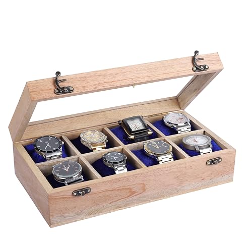 Royal Craft Expertise Watch Box For Men, Watch Storage Box,Wooden Watch organiser, Watch Holder For Men, Wooden Watch Box, Christmas, Anniversary, Valentine;s Day, Father’s Day, (8 slot)