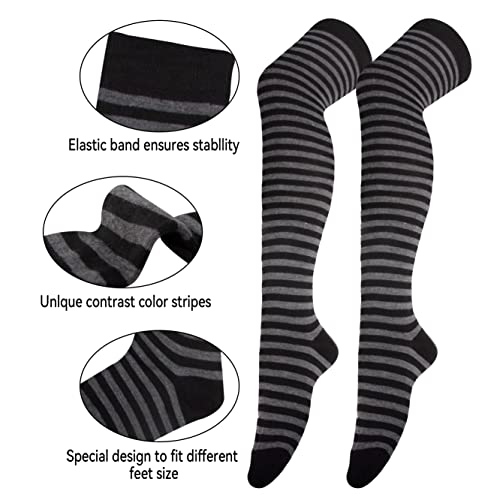 Image of Over Knee Rainbow Thigh High Socks Cosplay Accessories for Women Fashion Wild Long Striped Leg warmers