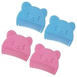 JEWEDECO プラ製ベビーシャンプー用シャンプーブラシコームセット 4個入り アソートカラー 青2個ピンク2個 柔らかい素材 新生児使える 携帯便利多用途 ベビーグルーミングや就寝前に最適