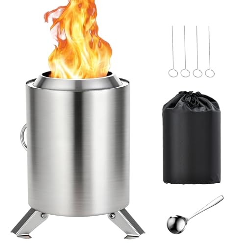 7-Inch Portable Smokeless Fire Pit with Stand