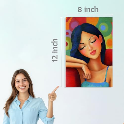 Image of SiddArtify Modern Portrait Wall Art Prints Set - Colorful Woman Poster Decor for Living Room Bedroom Office - 8x12 Sticker Pack of 6